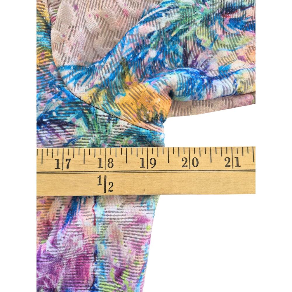 Leoma Lovegrove Sz S Open Front Cardigan Jacket Colorful Tropical Light Weight - Picture 7 of 9